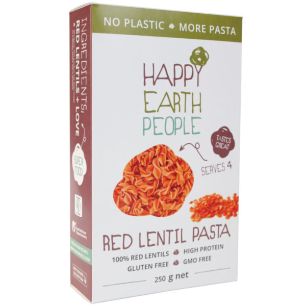 happy earth people red lentil pasta 250g